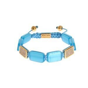 Nialaya CZ Opal 18K Gold 925 Women's Bracelet